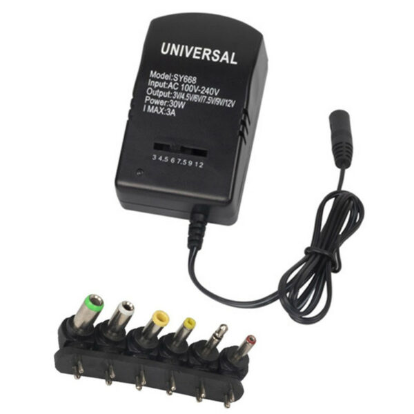 Chargeur Universel SY668 6en1 30W 12V 3A Noir
